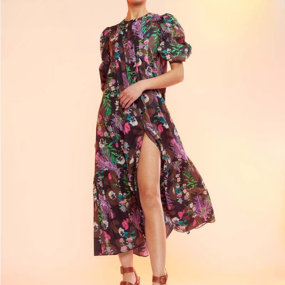 Cynthia Rowley Coral Print Voile Dress